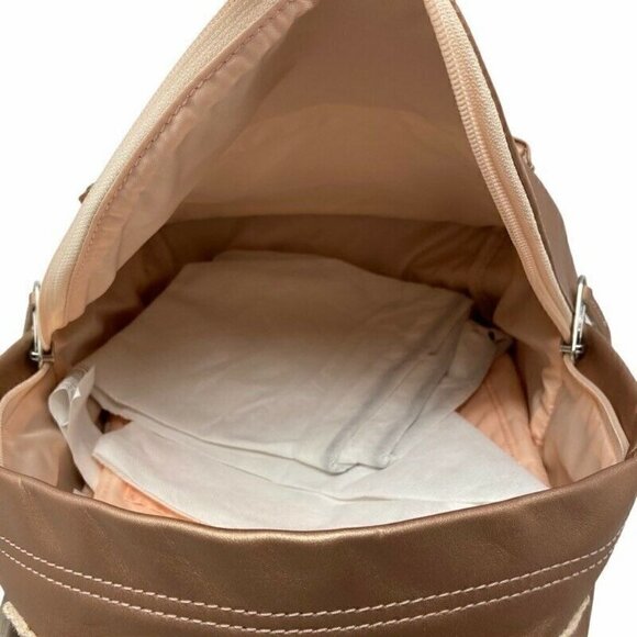 NEW Eastpak Orbit Sleek'r Backpack Pink Leather - Picture 3 of 12